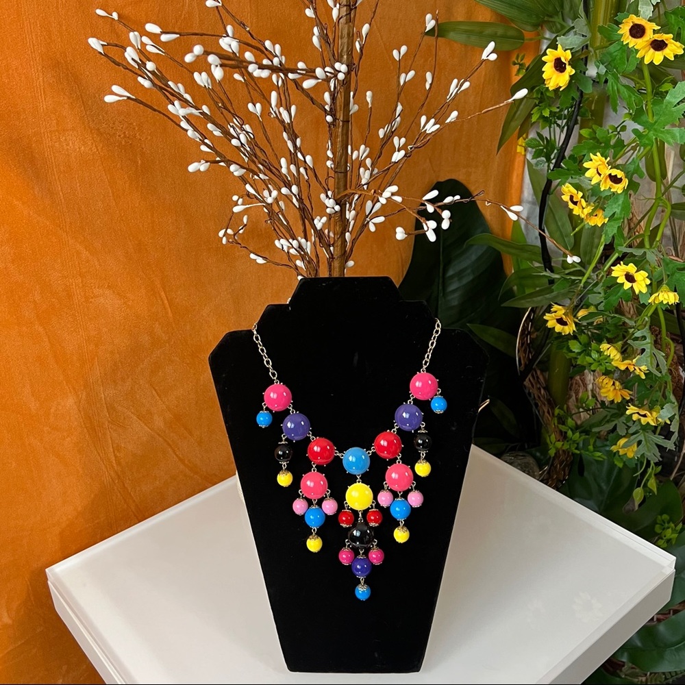 Multi Color Bead Necklace - image 3